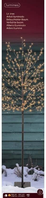 Lumineo Decoration "Tree" with LED lighting. 491627. 150 cm. juodas