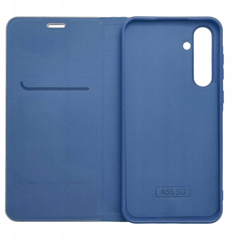 Dėklas Oem LUNA Book Carbon skirtas Samsung Galaxy A06 mėlynos spalvos