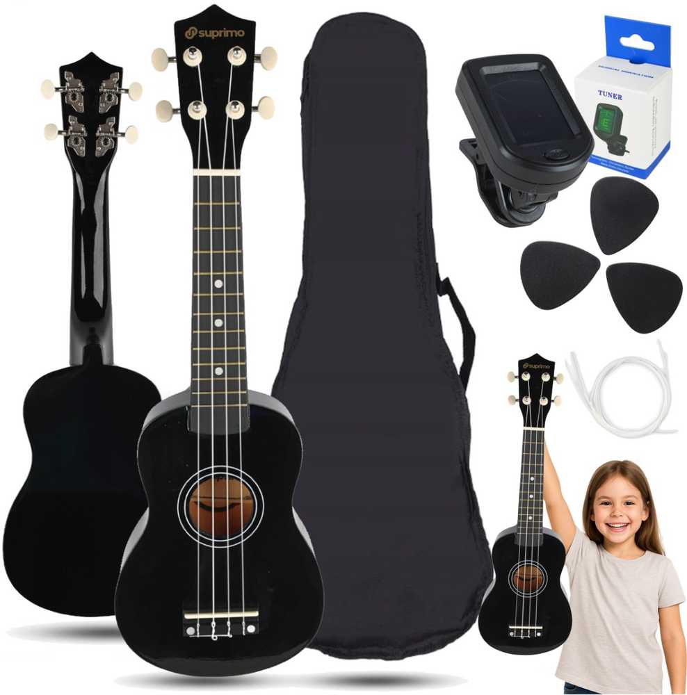 Luna Guitars SUPRIMO UK21 SET BK sopraninė ukulelė 21" juoda
