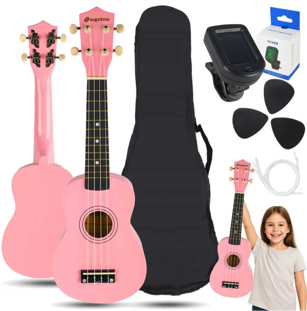 SUPRIMO UK21 SET PK - 21" soprano ukuleles, pink