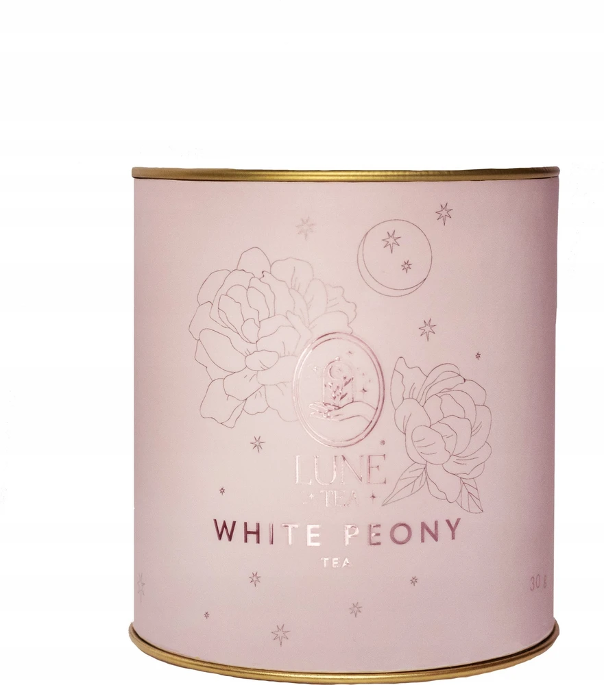 Lune Tea Baltojo bijūno arbatos cilindrinė skardinė