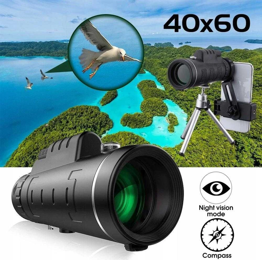 Žiūronai Apexel Monokular Luneta 40x 60mm 40x60 + Statyw + Laikiklis