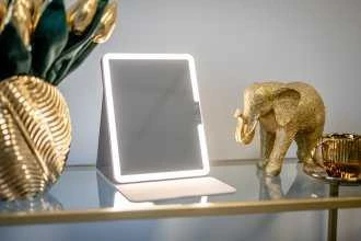 Makiažo veidrodis su LED apšvietimu Humanas HS-ML02 (Rožinis)