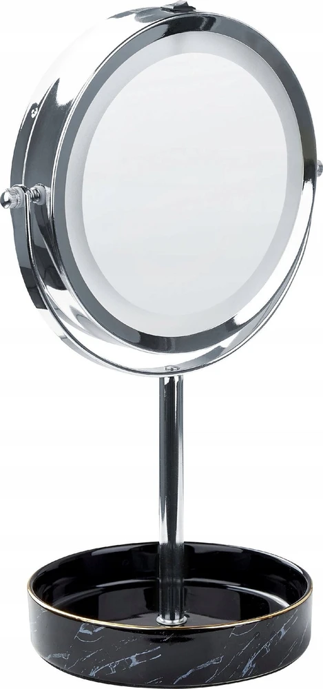 Beliani Kosmetinis veidrodis LED SAVOIE juodas / sidabrinis