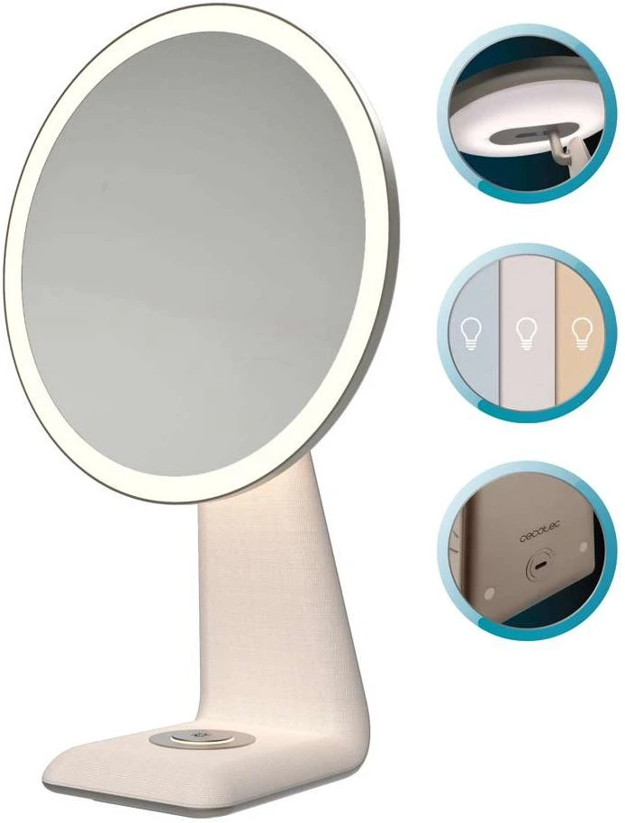 Kosmetinis veidrodėlis Cecotec FaceCare Mirror dizainas su apšvietimo lempa 2000mAh