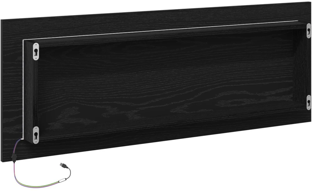 LED vonios veidrodis Juodas ąžuolas 100 x 8,5 x 37 cm Stiklas