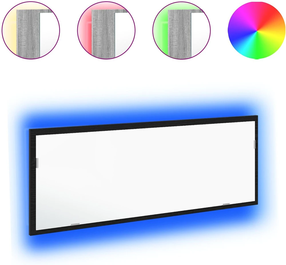 LED vonios veidrodis Juodas ąžuolas 100 x 8,5 x 37 cm Stiklas