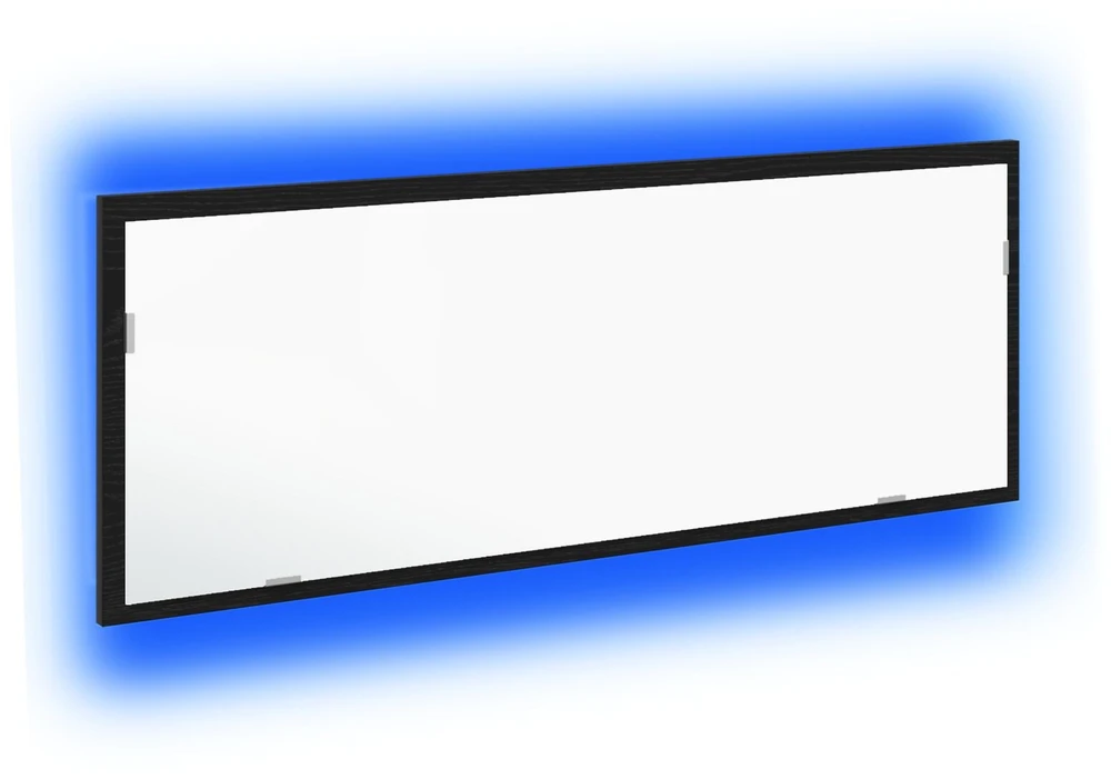 LED vonios veidrodis Juodas ąžuolas 100 x 8,5 x 37 cm Stiklas