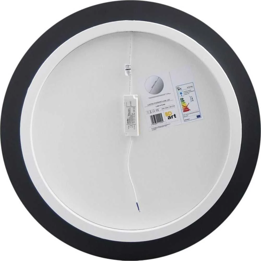 Masterjero BD meno veidrodis Luna apvalus vonios veidrodis su LED apšvietimu, 70 cm skersmens