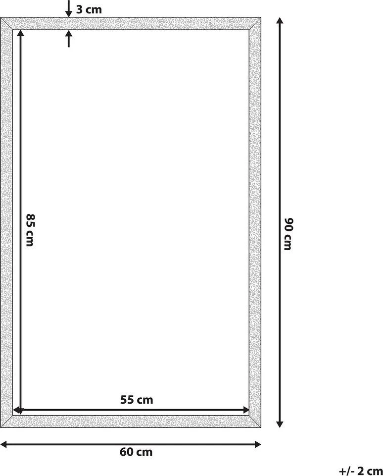 Beliani Sieninis veidrodis MORLAIX 60 cm 90 cm juodas