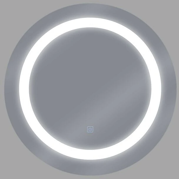 Beliani Vonios veidrodis su LED apšvietimu SELUNE 58 cm sidabrinis