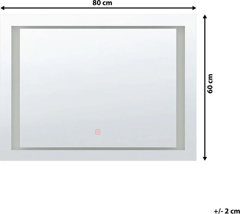 Beliani LED vonios veidrodis EYRE 80 cm 60 cm sidabrinės spalvos