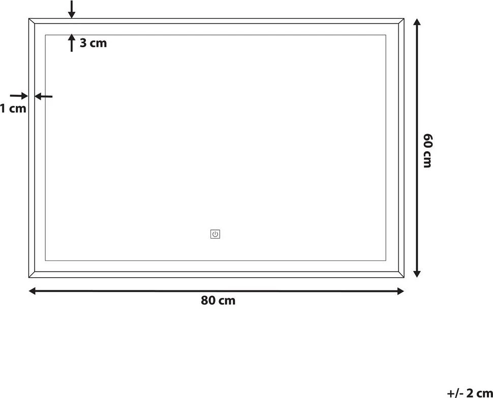 Beliani Vonios veidrodis su LED apšvietimu ARGENS 80 cm 60 cm sidabrinis