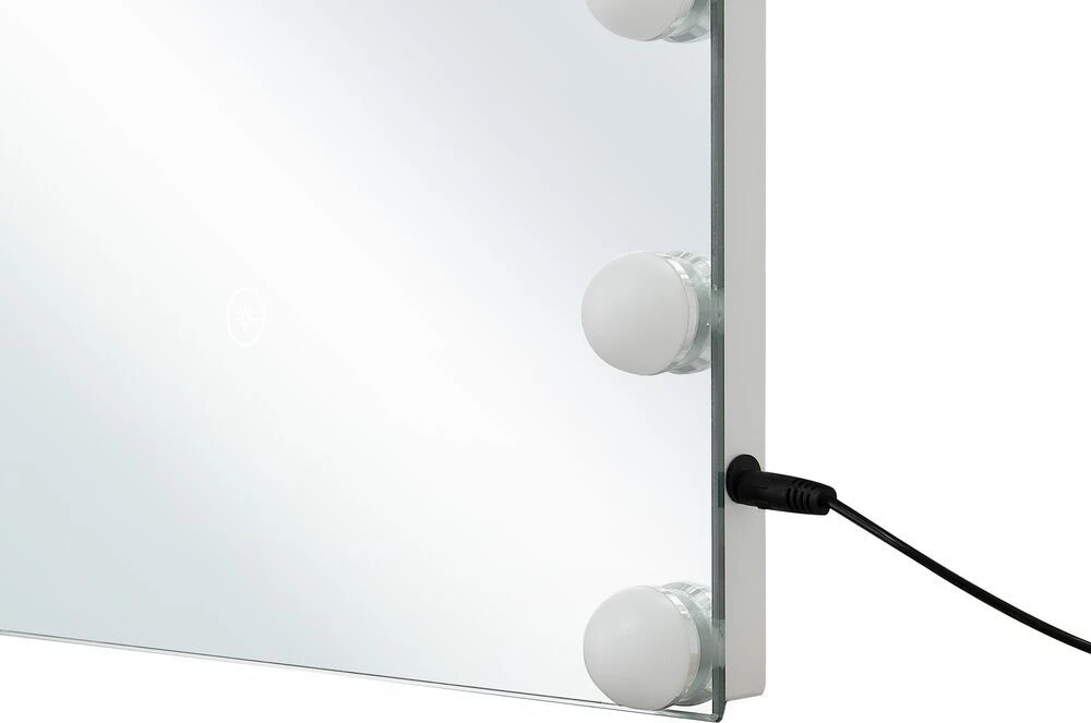 Beliani Vonios veidrodis LED LUCENAY 40 cm 50 cm sidabrinis