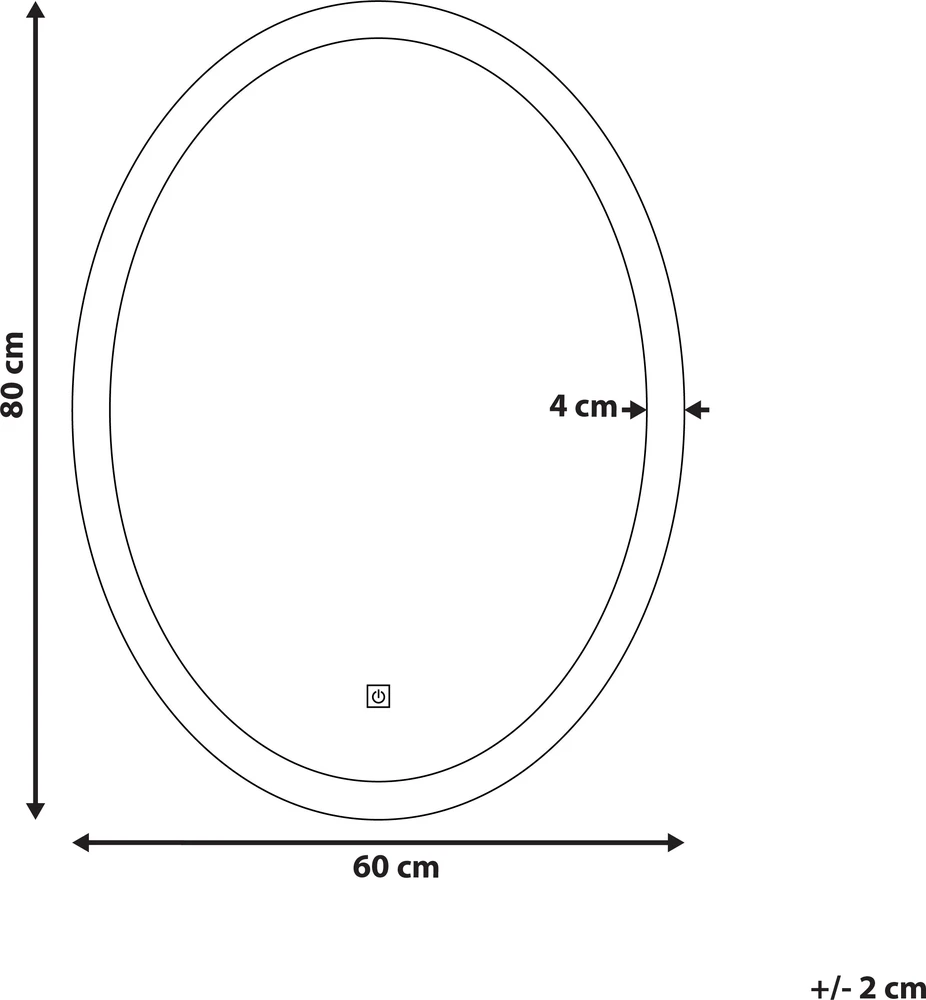 Beliani Vonios veidrodis su LED apšvietimu VIRIAT 60 cm 80 cm Sidabrinis