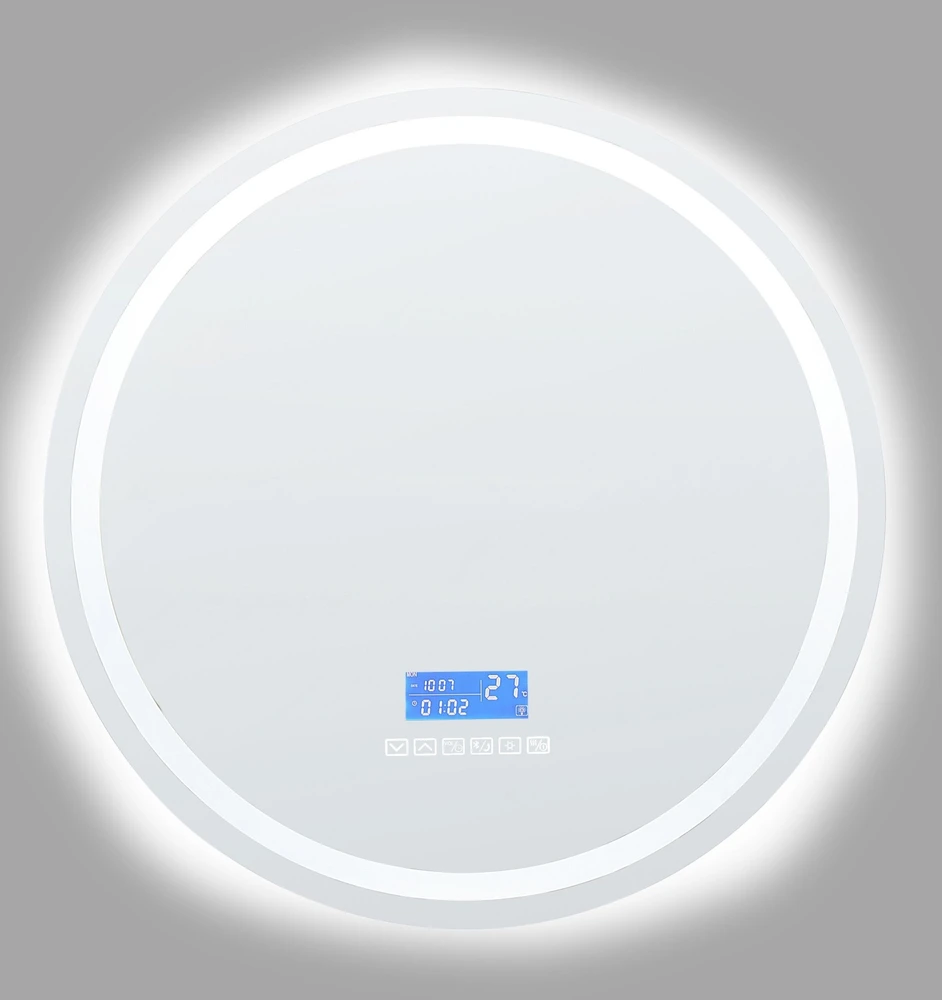 Beliani Vonios veidrodis su LED apšvietimu BROGNON 60 cm, integruotas „Bluetooth“ garsiakalbis, sidabrinis