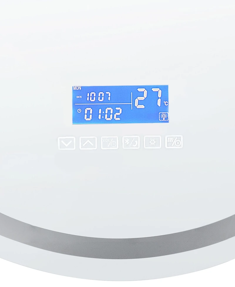 Beliani Vonios veidrodis su LED apšvietimu BROGNON 60 cm, integruotas „Bluetooth“ garsiakalbis, sidabrinis