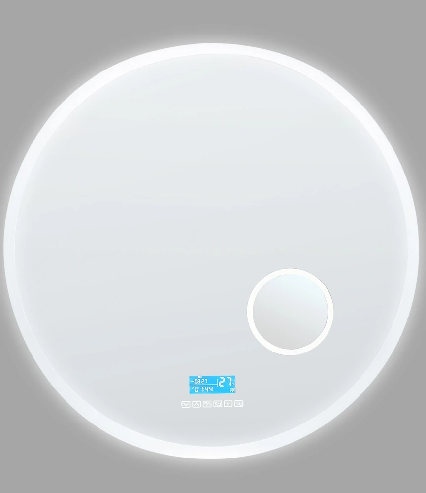 Beliani Vonios veidrodis LED FIXIN 80 cm 80 cm su integruotu Bluetooth garsiakalbiu, sidabrinis