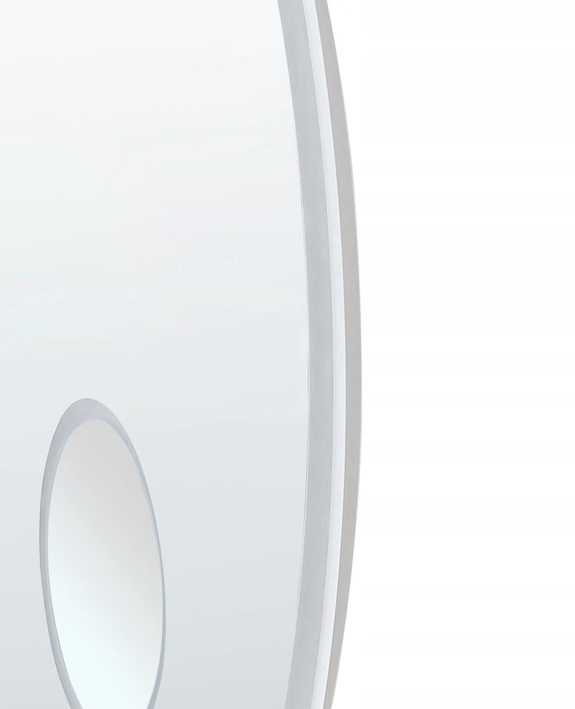 Beliani Vonios veidrodis LED FIXIN 80 cm 80 cm su integruotu Bluetooth garsiakalbiu, sidabrinis