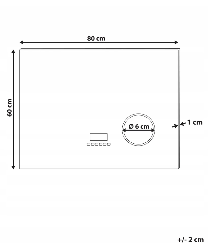 Beliani Vonios veidrodis su LED apšvietimu MONTARON 80 cm 60 cm sidabrinis