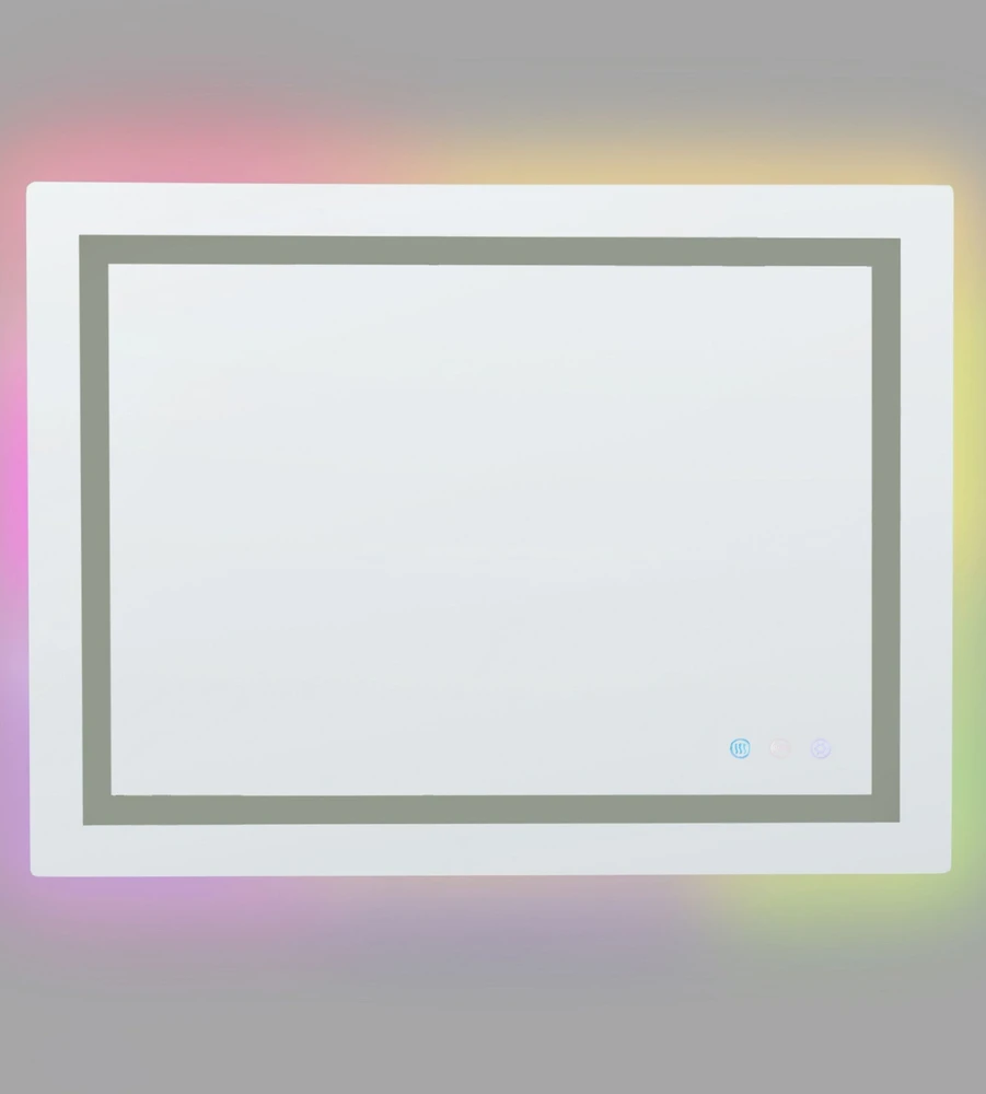 Beliani Vonios veidrodis su LED apšvietimu PRENOIS 80 x 60 cm, sidabrinis