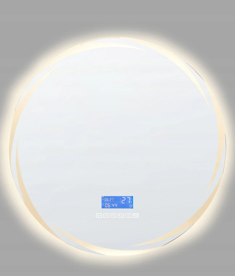 Beliani Vonios kambario veidrodis su LED apšvietimu TANAY 60 cm 60 cm su įmontuotu Bluetooth garsiakalbiu sidabrinis