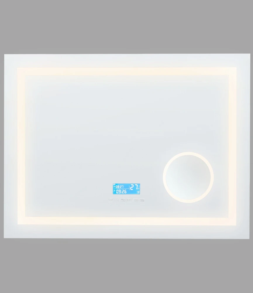 Beliani Vonios veidrodis su LED apšvietimu THAIX 80 cm x 60 cm, sidabrinis