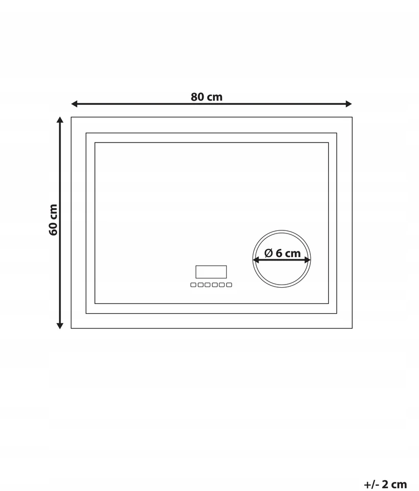 Beliani Vonios veidrodis su LED apšvietimu THAIX 80 cm x 60 cm, sidabrinis