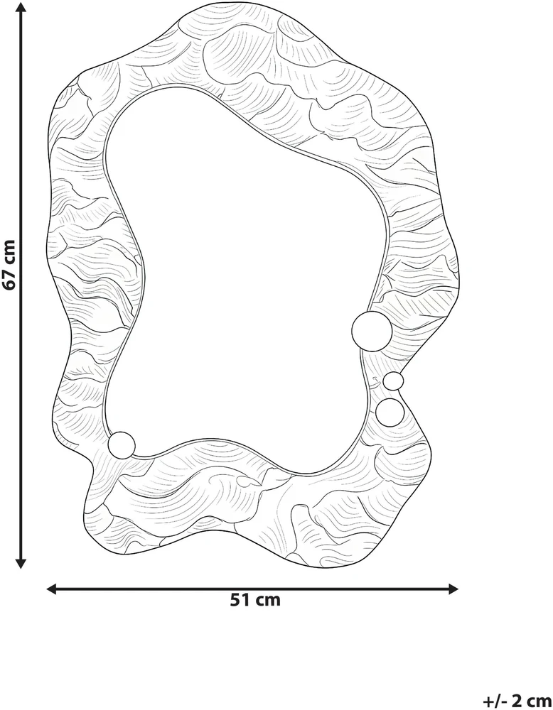 Beliani Sieninis veidrodis LINAS 51 cm 67 cm Pilkas