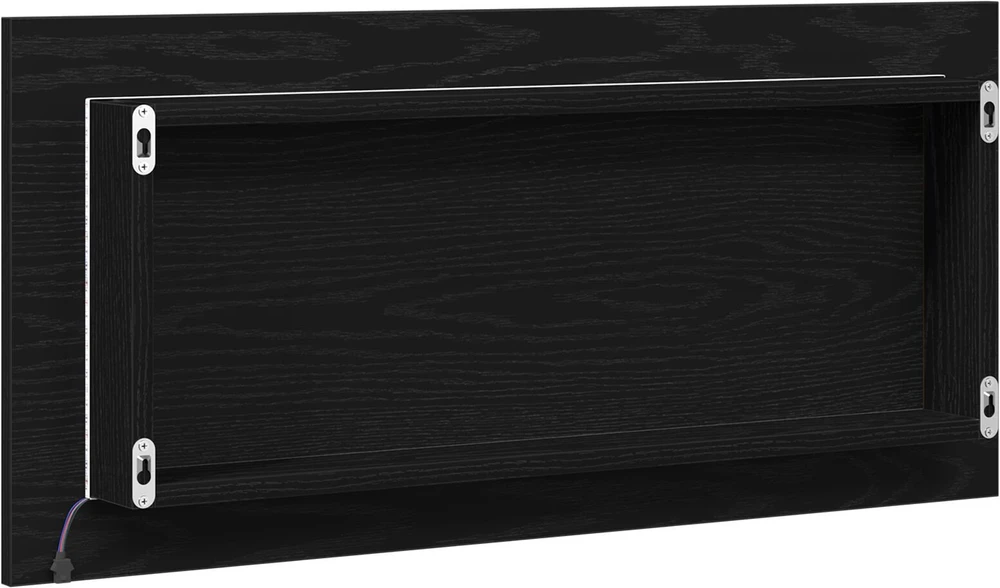 Veidrodis juoda ąžuolo 80 x 37 cm Stiklas ir inžinerinė mediena