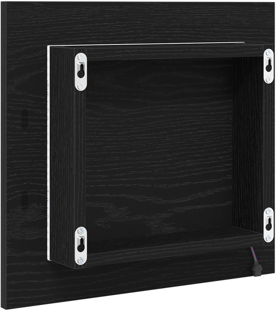 LED vonios veidrodis Juodas ąžuolas 40 x 37 x 8.5 cm