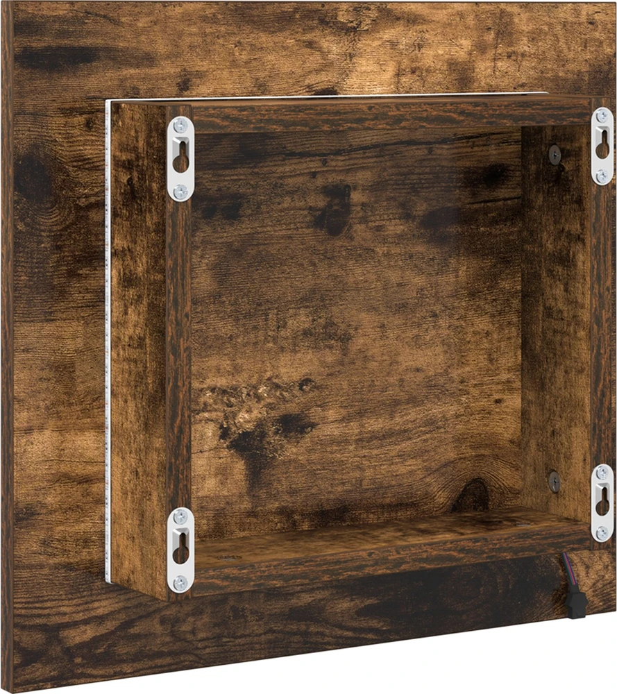 LED vonios veidrodis Rūkyta ąžuolas 40 x 37 x 8.5 cm