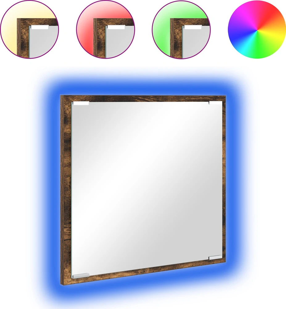 LED vonios veidrodis Rūkyta ąžuolas 40 x 37 x 8.5 cm