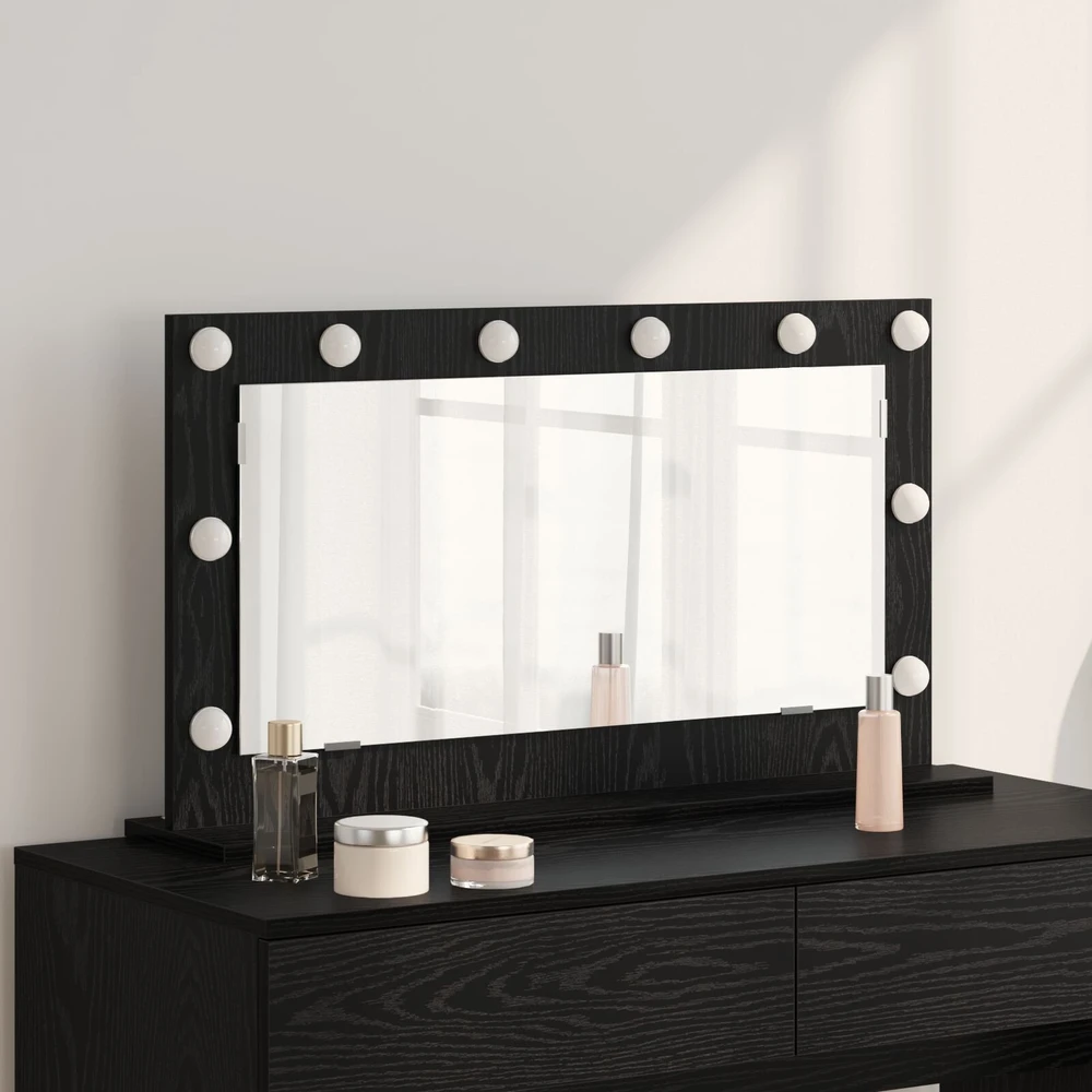 Kosmetinis veidrodis Juodas ąžuolas 80 x 45 x 18 cm