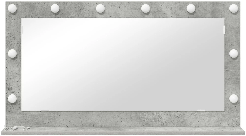 Kosmetinis veidrodis Betono pilka 100 x 55 x 18 cm Stačiakampio