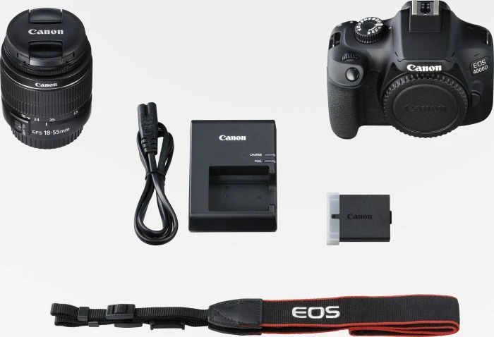 Canon EOS 4000D 18-55 III EU26 SLR Camera Kit, Megapixel 18 MP, Image stabilizer, ISO 12800, Ekranas diagonal 2.7 ", Wi-Fi, Video recording, APS-C, Juodas