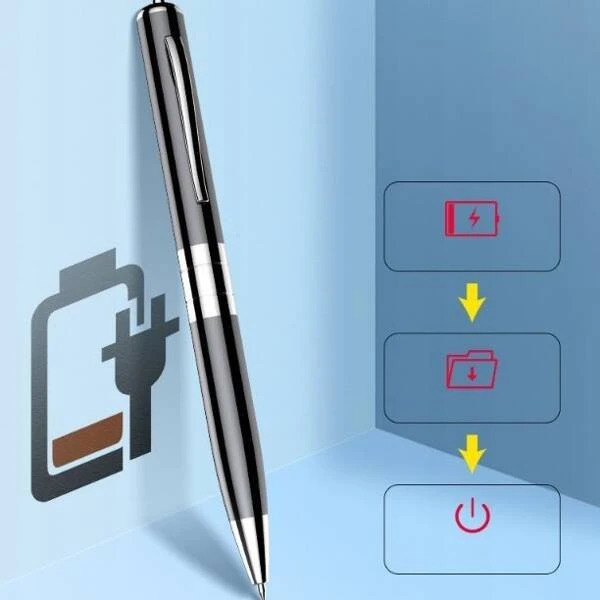 Diktofonas Luxury Goods BALLPOINT MINI SPY VOICE RECORDER PENDRIVE 15H HQ, skirtas pasiklausymo aptikimui