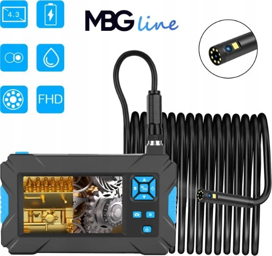 Luxury Prabangus fotoaparato tikrinimo endoskopas 10M 9LED 2xFULL HD