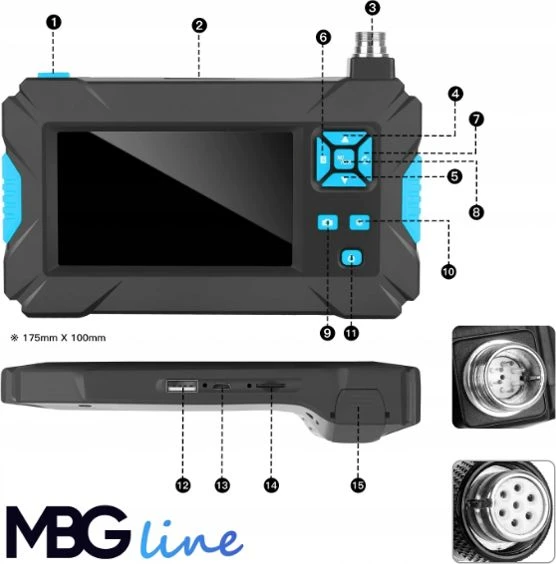 Luxury Prabangus fotoaparato tikrinimo endoskopas 10M 9LED 2xFULL HD