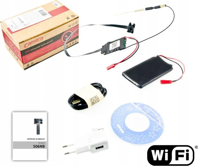 Luxury Noco Mini WiFi kamera FULLHD 1080P S06nb v4 4xIR juoda