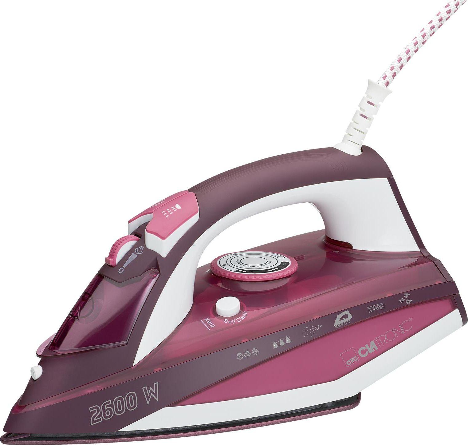 Garų Lygintuvas - Clatronic DB 3705 2600 W Keraminis Padas Rožinė