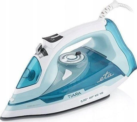 ETA | Tiara II | Garų lygintuvas | 2200 W | Vanduo tank capacity 450 ml | Continuous steam 40 g/min | Steam boost performance 120 g/min | Mėlyna