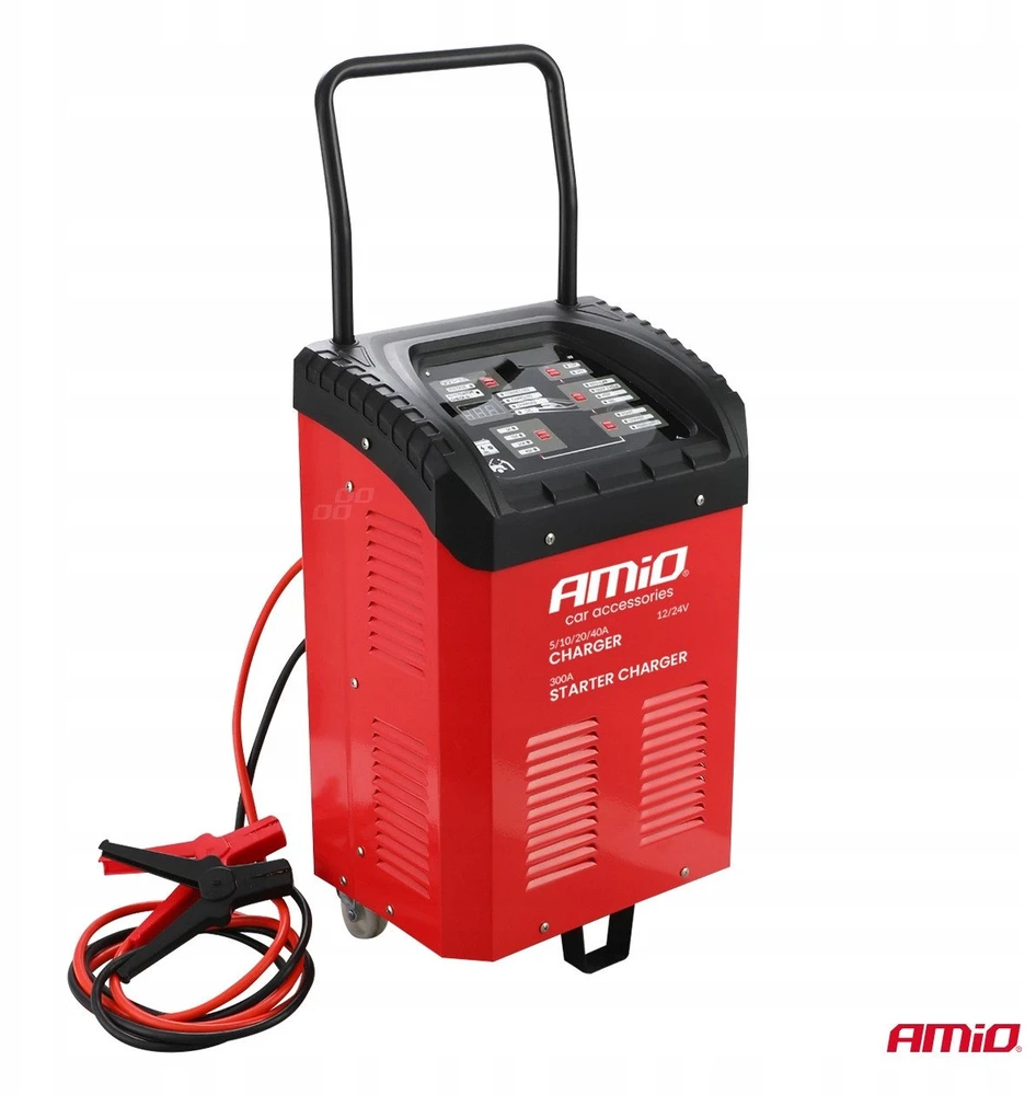 Akumuliatoriaus įkroviklis su užvedimo funkcija 12/24V MAX 40A, startas 300A, AMIO-04500