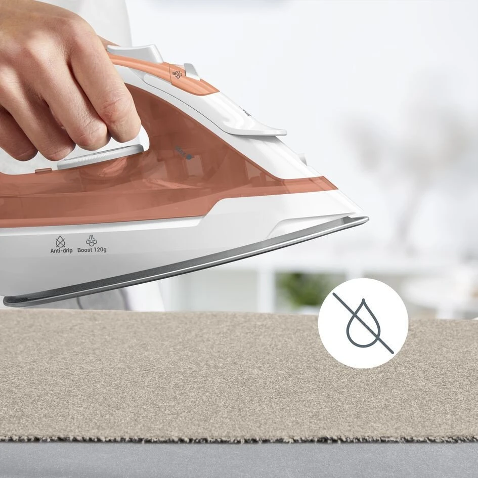 Tefal Virtuo 30 FV2C40E0 iron Dry & Garų lygintuvas Ceramic soleplate 2000 W Peach, Baltas