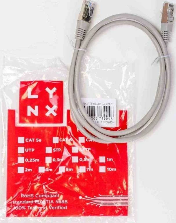 LYNX pataisomasis kabelis Cat5E, FTP - 3m, pilkas