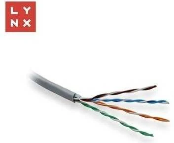 LYNX UTP kabelis Cat5e, LSOH, varinis, vidaus naudojimui, pilkas, dėžutė 305m
