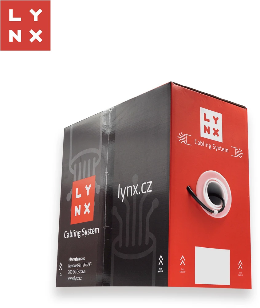 LYNX UTP kabelis Cat5e, PE (FCA), varinis, lauko sąlygoms, juodas, dėžutė 305m