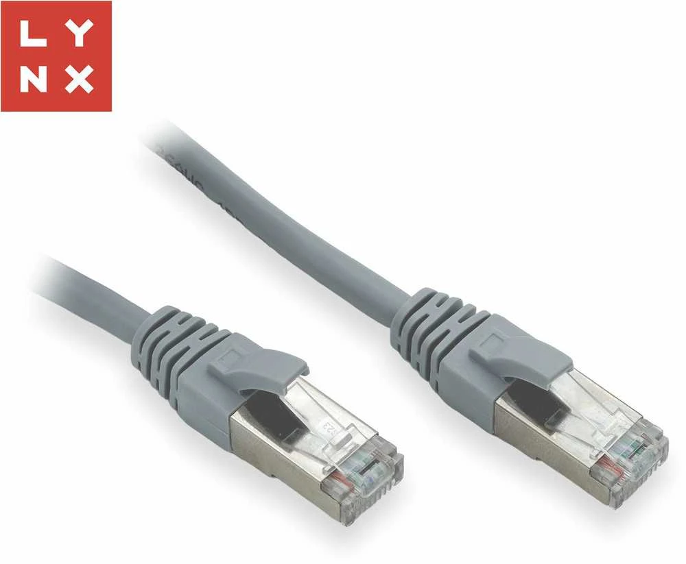 LYNX FTP jungiamasis kabelis Cat5e PVC, CCA, 0,3 m, pilkas (pakuotėje 10 vnt.)