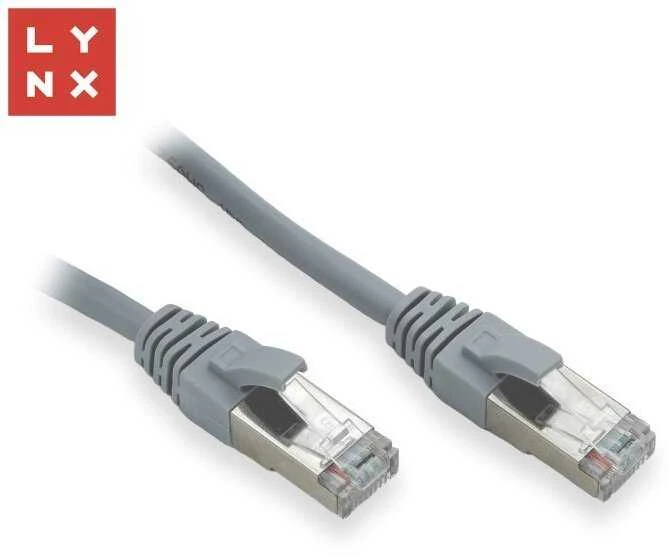 LYNX FTP jungiamasis kabelis Cat5e PVC, CCA, 1m, pilkas (pakuotėje 10 vnt.)