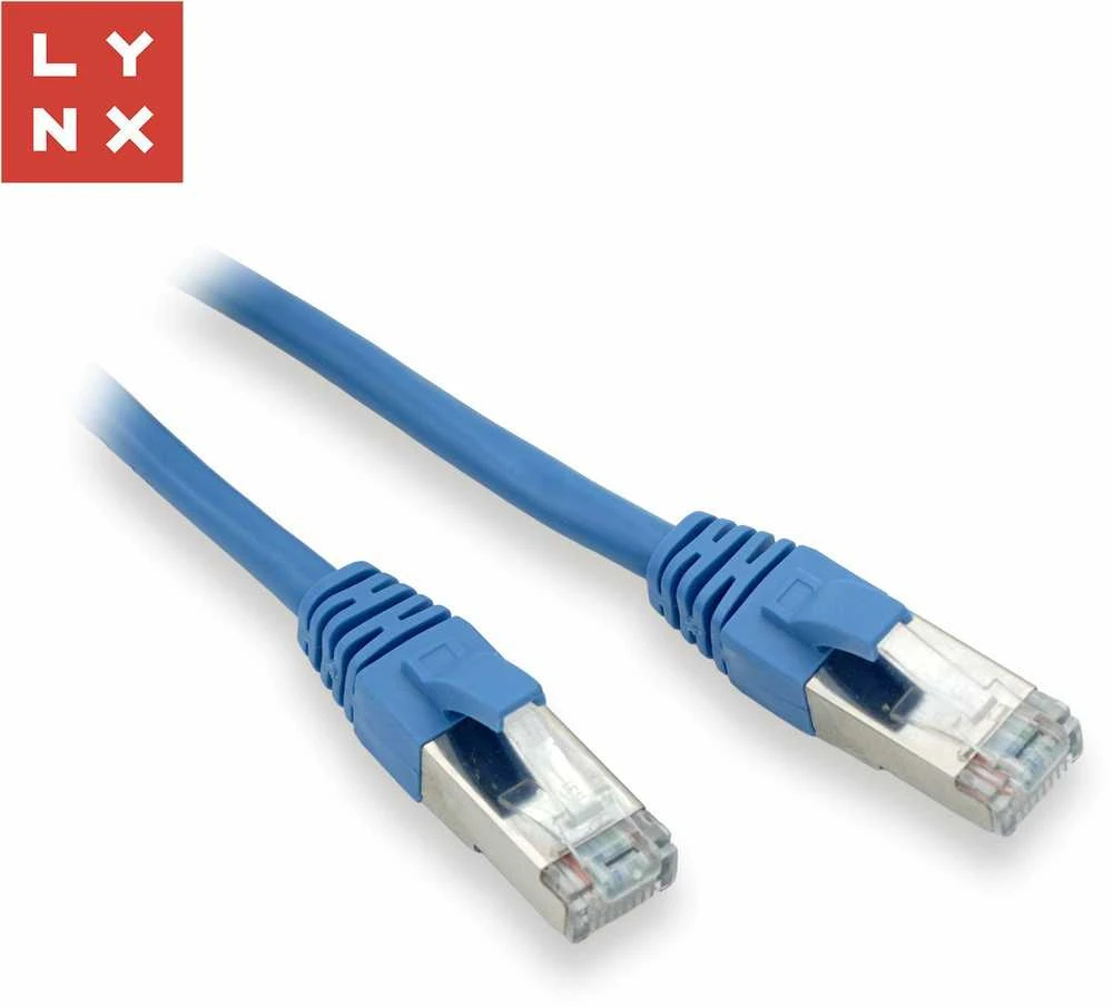 LYNX FTP jungiamasis kabelis Cat5e PVC, CCA, 0,1 m, mėlynas (pakuotėje 10 vnt.)